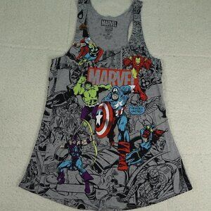 Marvel Comic Strip Gray Tank Top Size Small